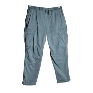 American Eagle Flex Cargo Pants Mens Medium Slate Blue Green Elastic Waist